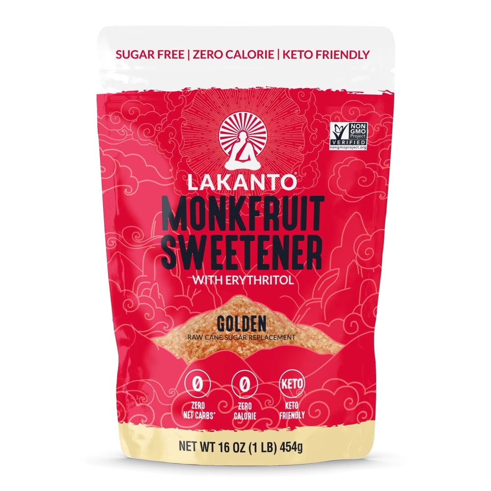 Lakanto Monk Fruit Sweetener Golden, 1lb Keto, Zero Calorie Sugar Substitute…