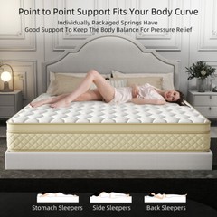 12″14″ Hybrid Mattress In A Box Gel Memory Foam Spring Twin Full Queen King Size