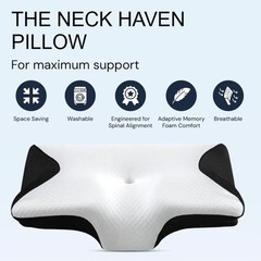 Ergonomic Memory Foam Pillow, Pillow for Side Sleepers for Neck Pain Relief
