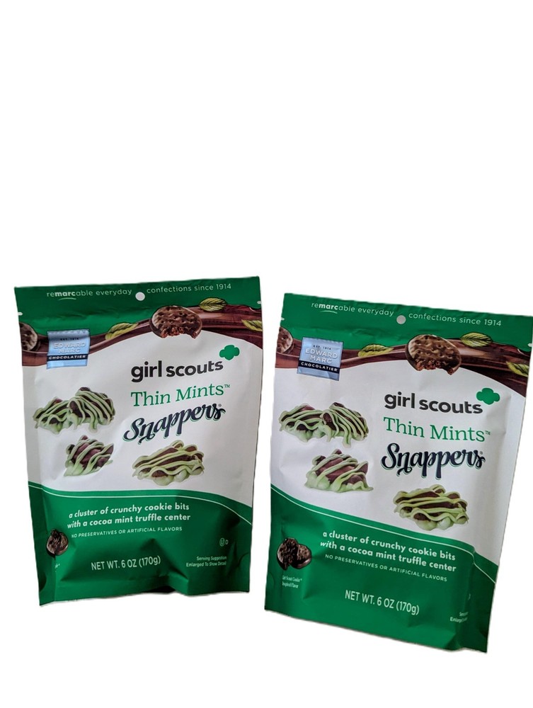 2-PACKS Edward Marc Chocolatier Girl Scouts Thin Mints Bites 6 Oz-EXP. 12/2026