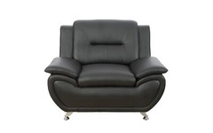 NEW Black 3PC Sofa Loveseat Chair Leather Gel Contemporary Modern Living Room