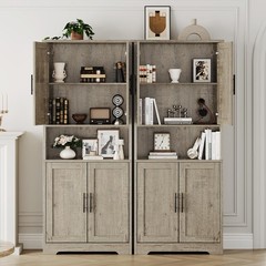 70” Tall Kitchen Pantry Cabinet Freestanding Storage Cabinet Adjustable Shelves