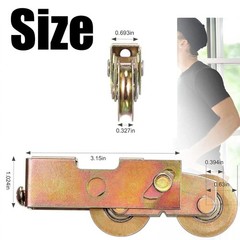 1-1/4 In Heavy Duty Adjust Sliding Patio Door Wheels Tandem Roller Assembly Kit