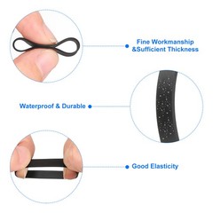 50Pcs Silicone Rubber Bands 10x5mm Silicone Elastic Bands Cable Ties Black