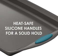 Bakeware Set Nonstick Oven Safe Steel Gray Marine Blue 10 Piece Cookie Cake Pan