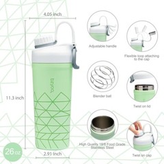 Set of 2 pcs 26 oz. Insulated Stainless Steel Double Wall Shaker Water Bottle