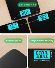 Scale for Body Weight 560lbs Digital High 560 lb, Black(None-Bluetooth)