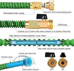 50FT 100FT 4X Stronger Deluxe Heavy Duty Expandable Flexible Garden Water Hose