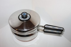 Vintage Revere Ware Copper Bottom Double Boiler 2qt Pot Pan Seahorse Handles