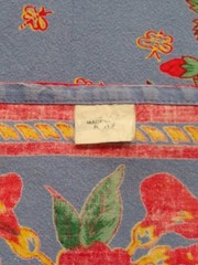 Vtg Williams Sonoma Provence Blue Red Floral Tablecloth Bees 70×102