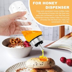 Honey Dispenser No Drip, 10 OZ Honey Jar Maple Syrup Dispenser, Glass Honey