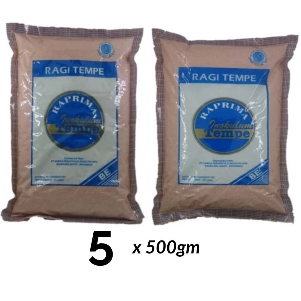 (5 x 500g) RAPRIMA TEMPEH RAGI TEMPE Starter Inoculum Tempeh Soya Protein