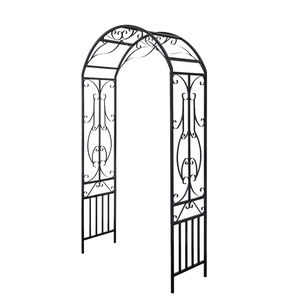 Garden Arch Trellis Outdoor Metal Arbor for Climbing Vines, Lawn and Backyard