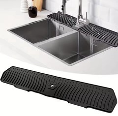 Foldable Silicone Sink Faucet Mat, Self-Draining, 29.5 x 6.02 in