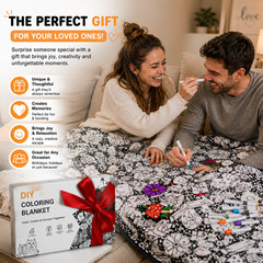 DIY Coloring Blanket with 24 Markers Color blanket Stress Relief Decor gift