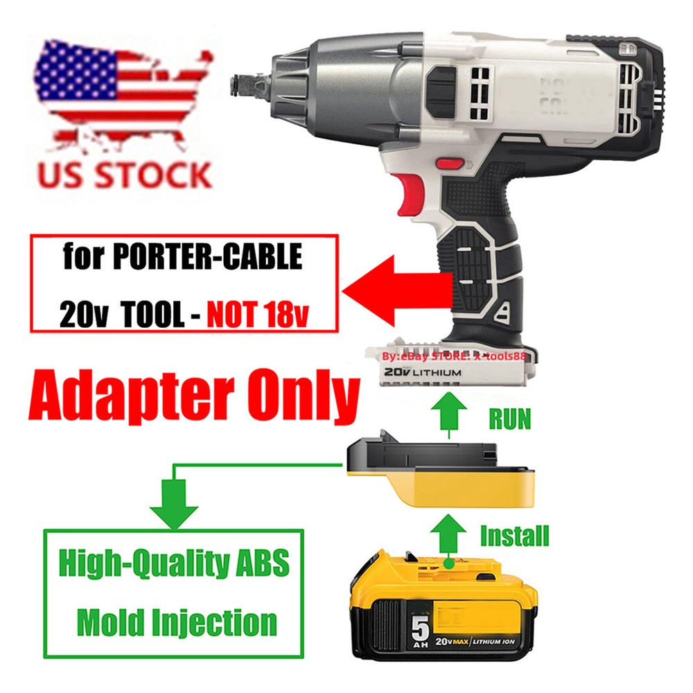 1 Adapter fits DeWalt 20V MAX XR Li-Ion Battery To for PORTER-CABLE 20V MAX Tool