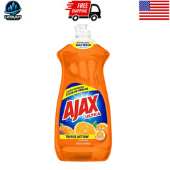 AJAX Dish Soap Orange 28oz Liquid Dishwashing Detergent Grease Cleaner