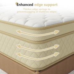 14 Inch Queen Size Mattress Gel Memory Foam Hybrid Pocket Spring In A Box