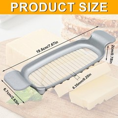 Butter Slicer Cutter Stainless Steel Multipurpose 7.68 x 2.64in, Silver