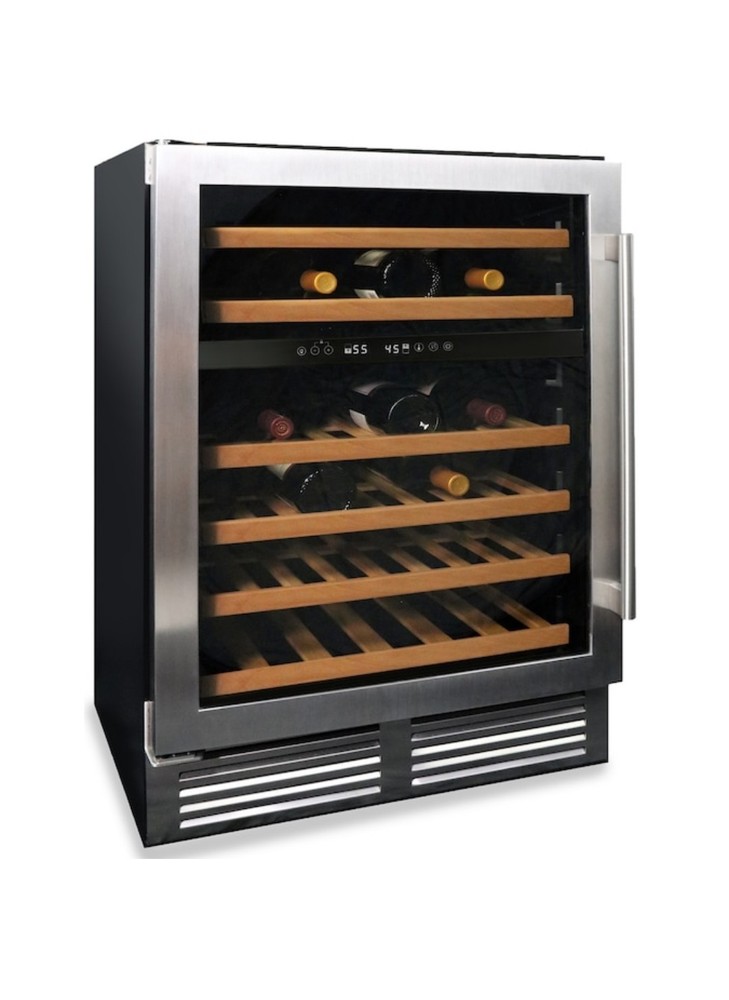 46 Bottle Wine Cooler, Dual Zone, 23.5-Inch Wide, Stainless Steel