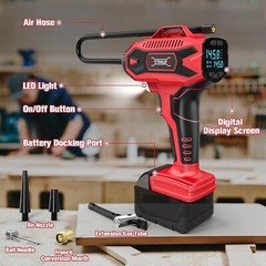 Cordless Tire Inflator Air Compressor for Milwauke 18V Battery