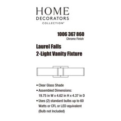 Home Decorators Laurel Falls 19.75 in. 2-Light Chrome Bathroom Vanity Light