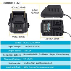 For Makita Lithium-Ion Battery Charger 18V 21V for BL1415 BL1815 BL1830 BL1850
