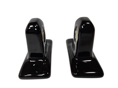 Black Ceramic Towel Bar Rod Rack Post Holder Brackets Tile In Mid Century Modern