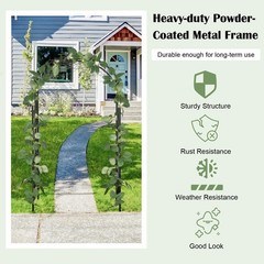 Garden Arch Trellis Outdoor Metal Arbor for Climbing Vines, Lawn and Backyard