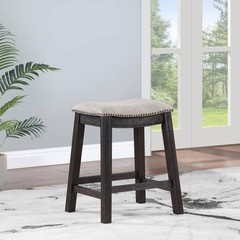 Coaster Elliston 24.25 in Dark Grey Beige Counter Height Saddle Bar Stools 2pc