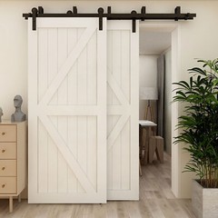 4-20FT Sliding Barn Wood Door Hardware Closet Track Kit For Single/Double/Bypass