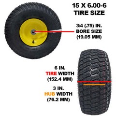 Proven Part 2-Pack Front Tires and Rim 15×6-6 For John Deere LT133 LA115 D100