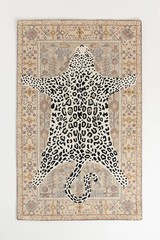 Octavia Leopard Neutral Hand-Tufted 100% Wool Area Rug Carpet