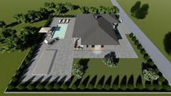 Modern 4Bedroom 2Bathroom House Plans Blueprints and Floorplans, 258m2-2780sqft