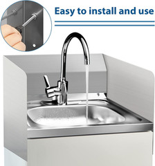 2 Pcs Stainless Steel Side Splash Guard for Sink 20 X 12 Inch Wall Mount Guard w