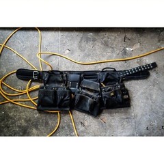 CLC 5605 Custom Leathercraft 5 Piece Framers Combo Tool Belt 18 Pockets Black