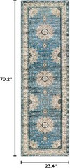 Blue Oriental Floral Medallion Runner Rug