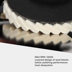 6Pcs Wool Polishing Wheel Buffing Pads Flap Disc For Metal Wood Angle Grinder