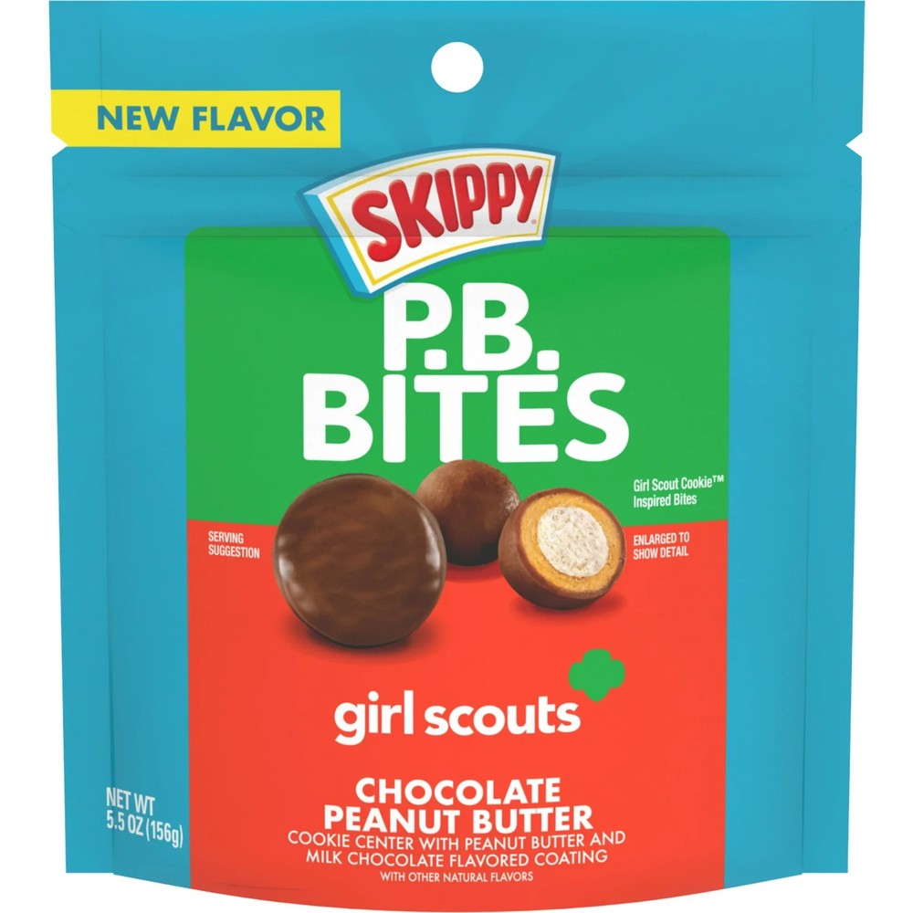 SKIPPY PB Bites Girl Scouts Chocolate Peanut Butter Snack, 5.5 oz