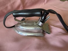 The Traveler Portable Corded Dry Clothes Iron, Silver & Black Handle