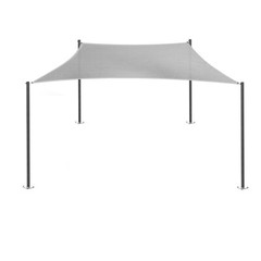 20-29 ft Shade Sail Rectangle Gray Sun Canopy Cover w/ Steel Wire Garden Outdoor