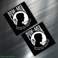(2) TWO POW Vinyl Decal Sticker For Car Laptop Skateboard NEW USA VIETNAM POW