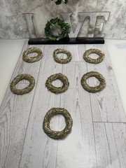 Set of 7 Vintage Beaded Napkin Rings with Tiny Seed Beads Silver Gold India EUC