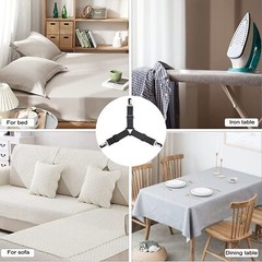 4 Bed Sheet Fasteners Adjustable Elastic Suspenders Straps Mattress Covers Clips