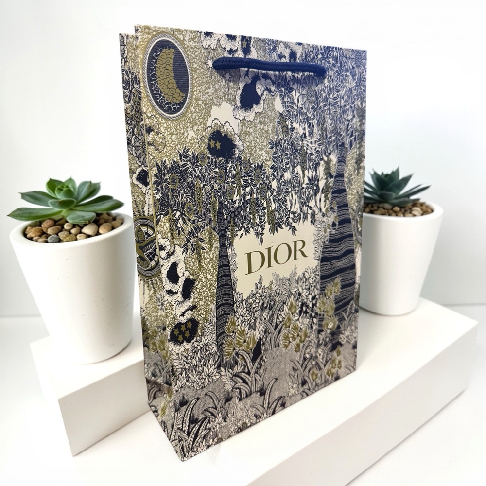 New Christian Dior CD Luxury Print Small Shopping Gift Bag 11.5” x 7.5”x 3”