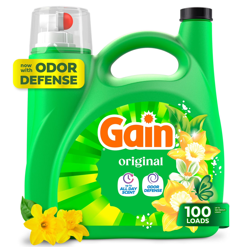 Laundry Detergent Liquid, Now with Odor Defense, Original Scent, 132 Fl Oz, 100