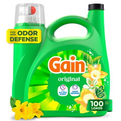 Laundry Detergent Liquid, Now with Odor Defense, Original Scent, 132 Fl Oz, 100