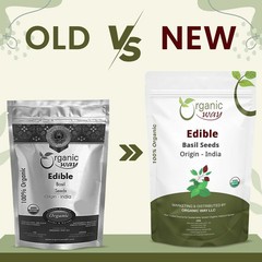 Organic Way Edible Basil Seeds | Kosher Certified Origin Albania (1/4 lbs 4 Oz)