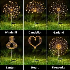 Outdoor LED Solar Firework Lights Garden Decoration Fairy Lights Waterproof Dand