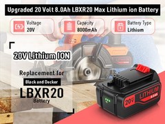 For Black & Decker 3.0AH /8.0AH Lithium Battery Li-Ion 20V MAX LBXR20 LBXR2020